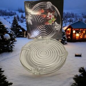 MIKASA TEMPO Cake platter SA 890/313  14 1/4 Clear Holiday Ready